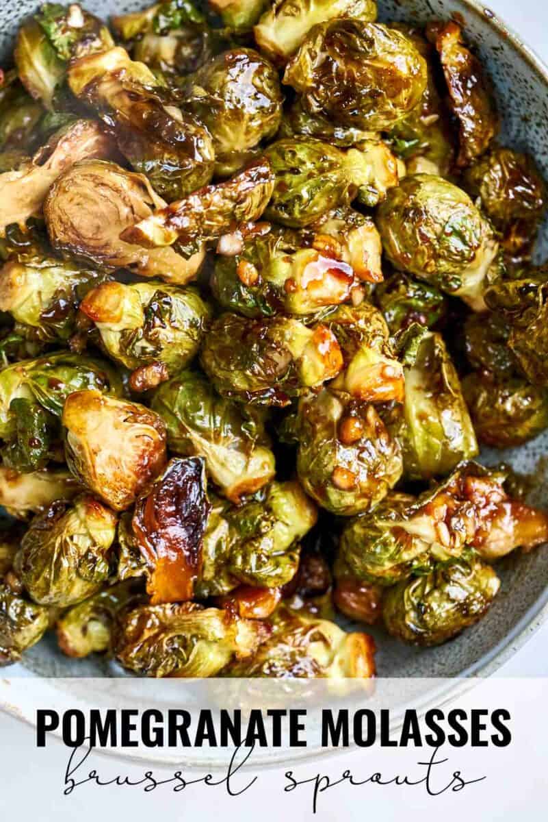 Saucy brussel sprouts in a bowl.