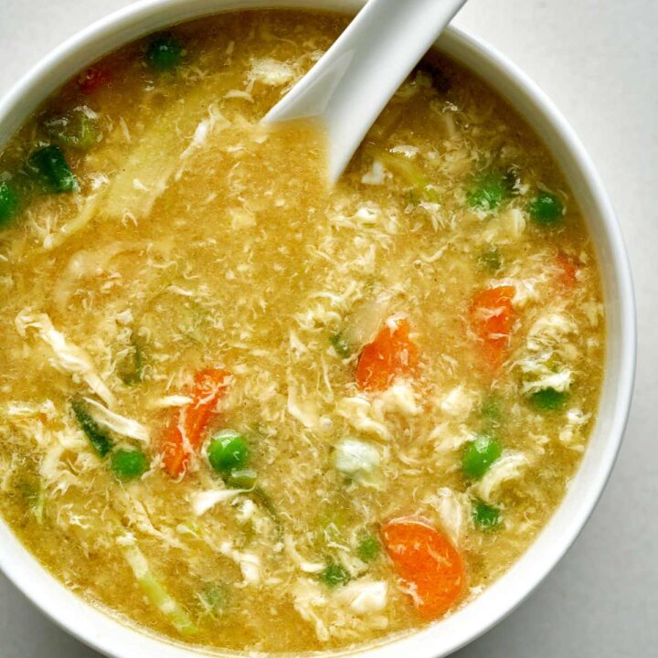 Vegetarian Egg Drop Soup with Veggies - Proportional Plate