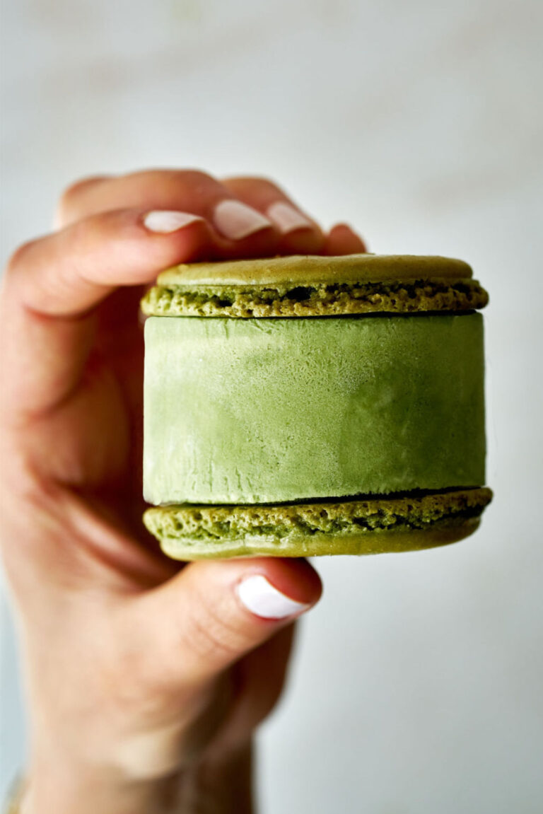 Matcha Macaron Ice Cream Sandwiches