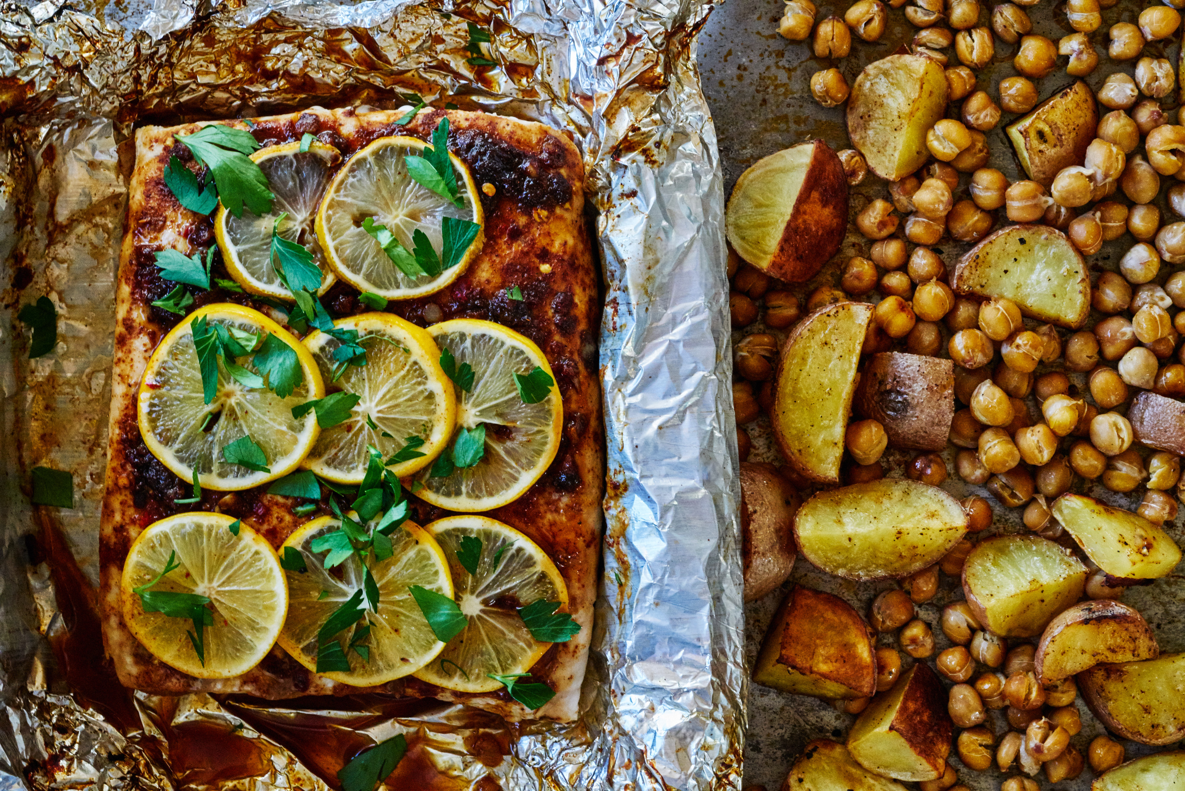 Paprika Fish with Chickpeas & Potatoes | Proportional Plate