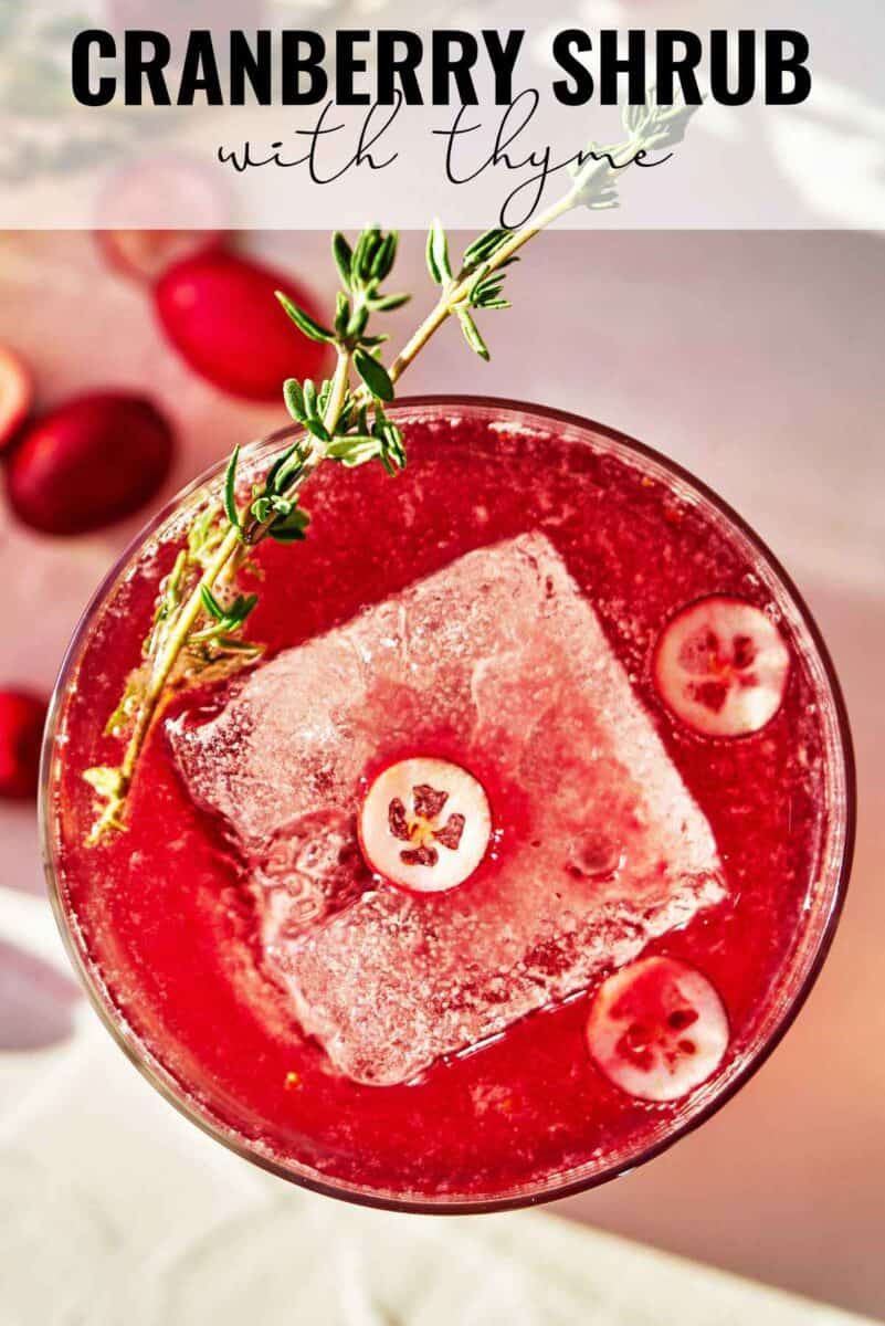 Cranberry Thyme Shrub | Drinking Vinegar Mocktail - Proportional Plate