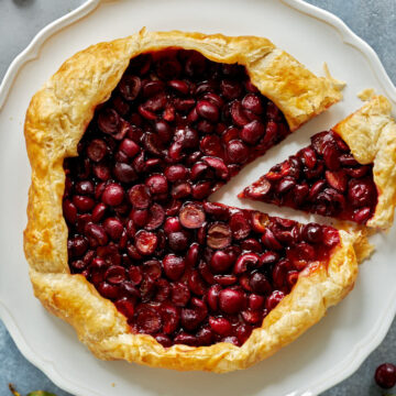 Sour Cherry & Honey Galette - Proportional Plate