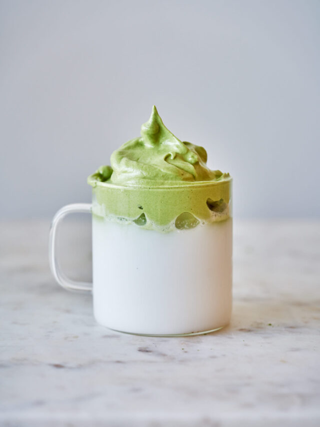 Dalgona Matcha Latte | Green Tea Dalgona