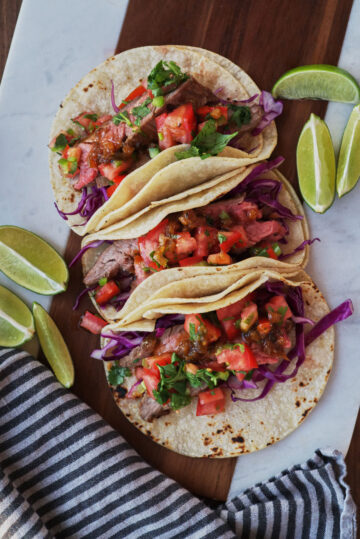 Quick & Easy Steak Taco Recipe - Proportional Plate