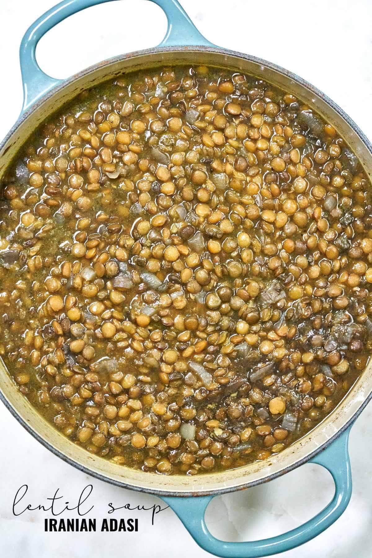 Pot of lentils.