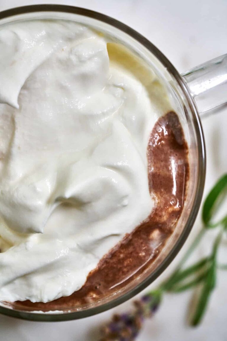 Earl Grey Hot Chocolate with Lavender Whipped Cream