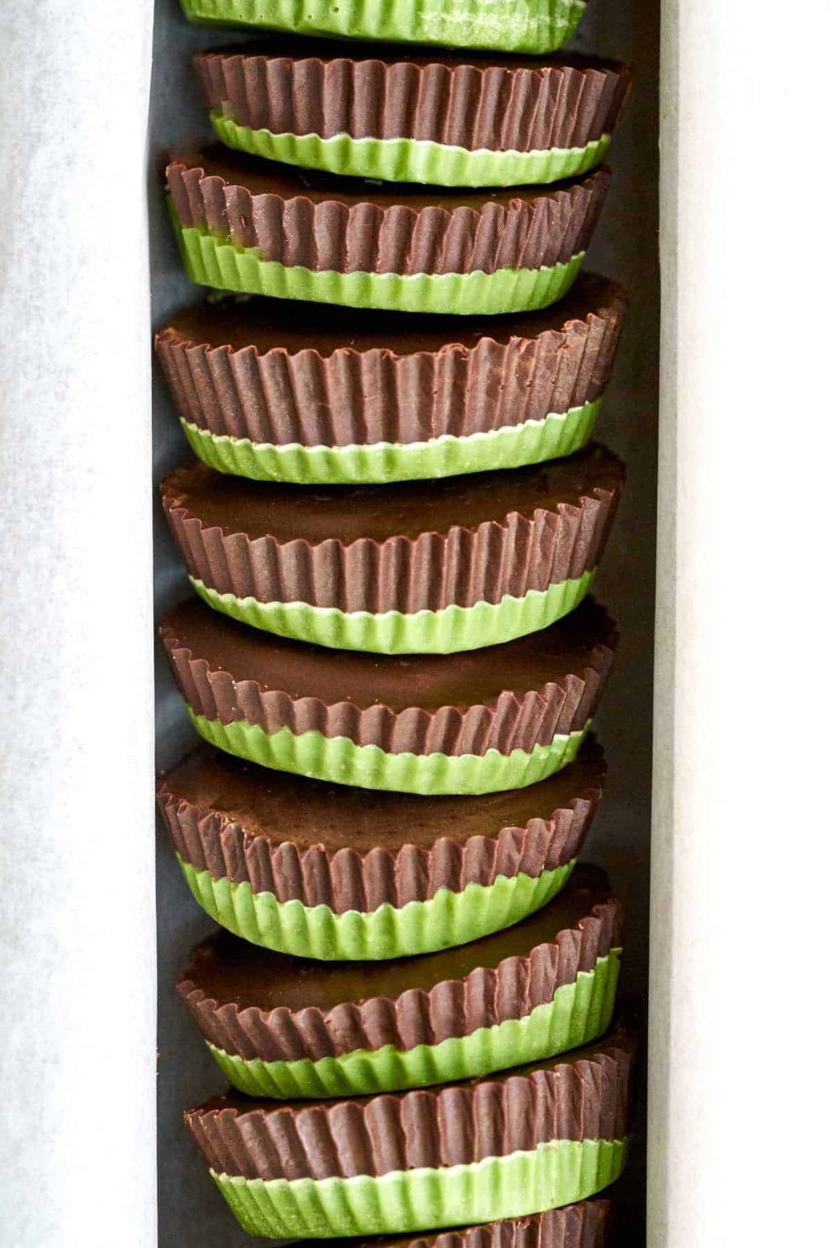 Matcha Chocolate Peanut Butter Cups - Proportional Plate