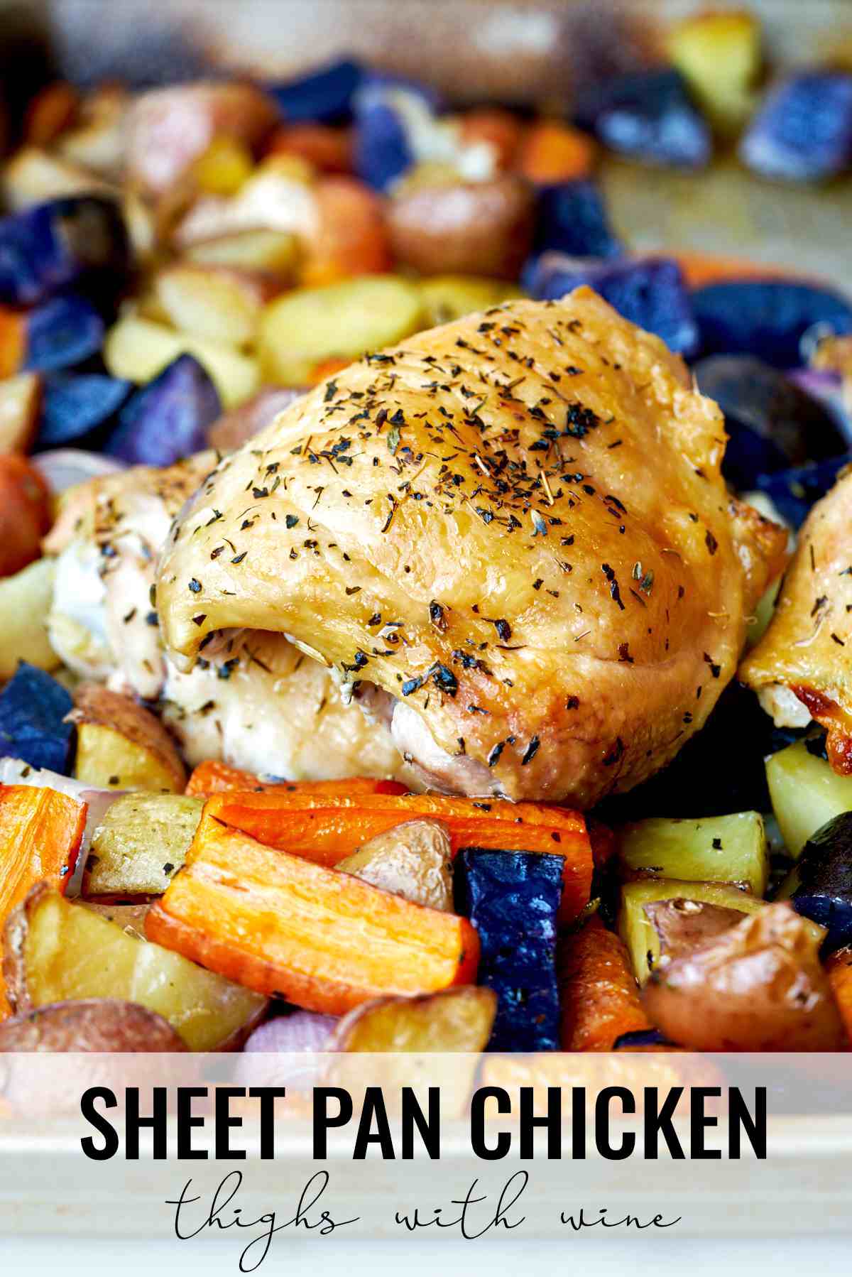 Wine-Roasted Sheet Pan Chicken Thighs - Proportional Plate