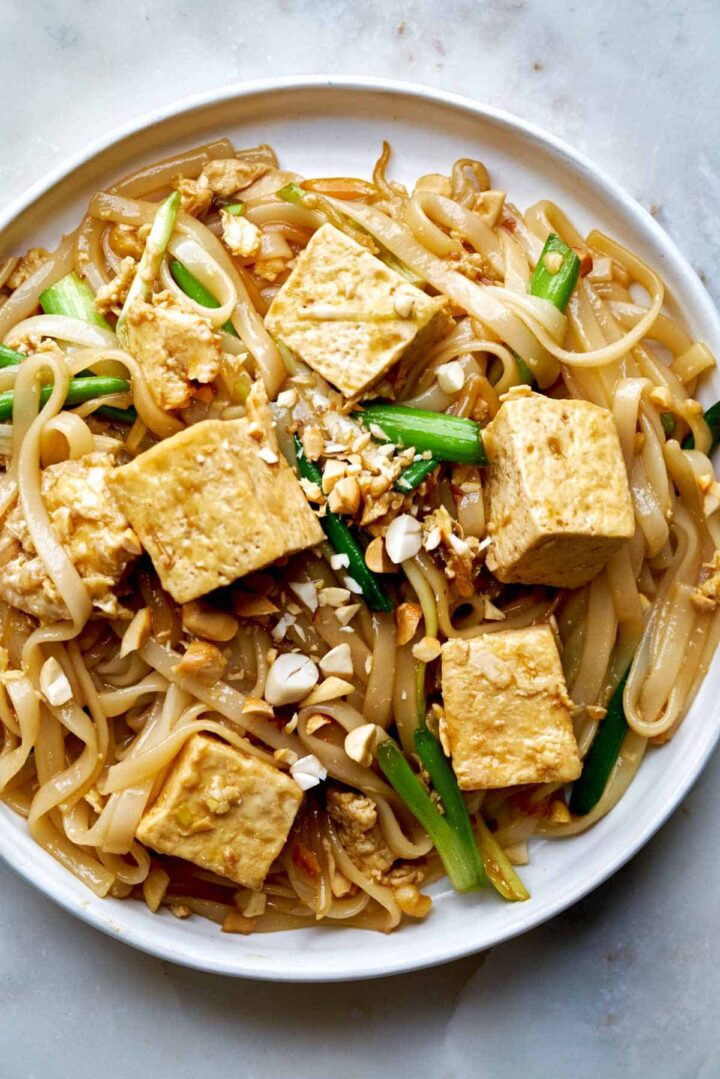 Rice Noodle Stir Fry with Tofu - Proportional Plate