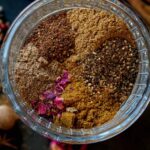 Spices in a glass bowl.