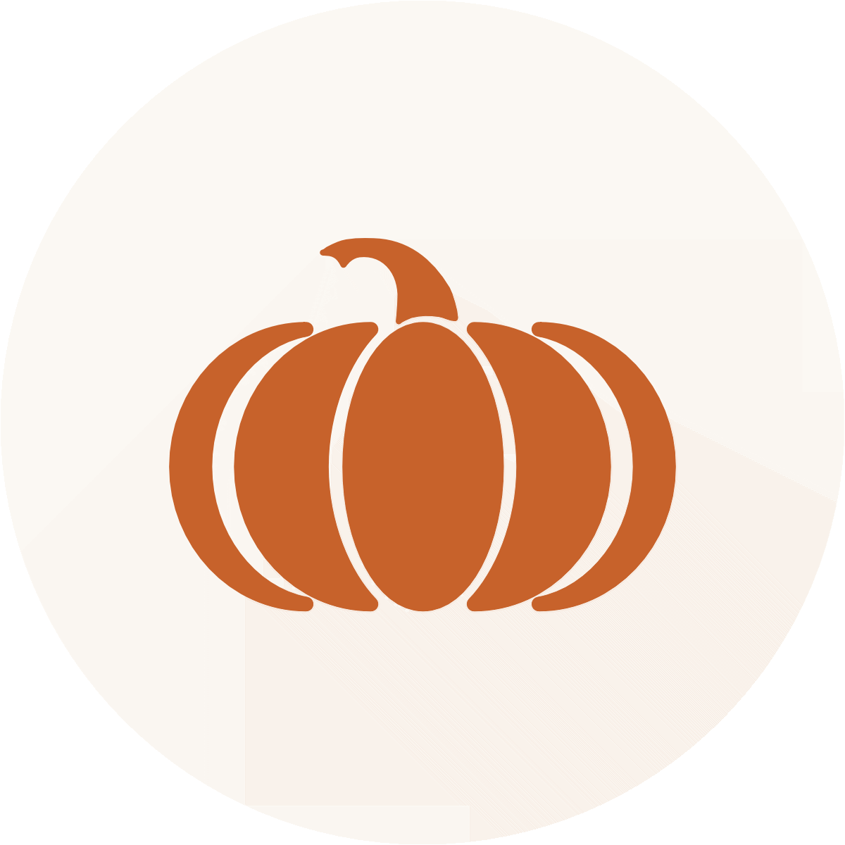 Clipart of an orange pumpkin.