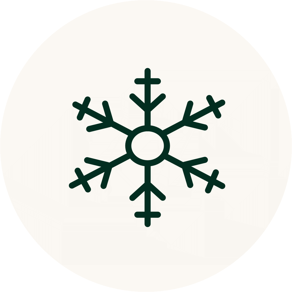 Clipart of a green snowflake.